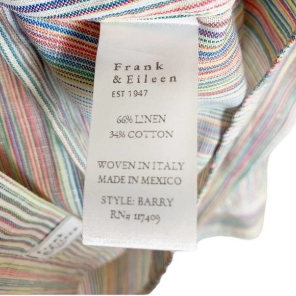 Frank & Eileen Women's Barry Rainbow
Stripe Linen Shirt Size XS - Picture 8 of 8